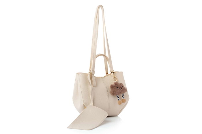 Lucky Bees 1274 Bolso de Hombro Crema, 100% Cuero de Polivinilo, 28x13x22 cm